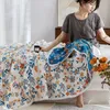 Blankets Nordic Leisure Blanket Cotton Gauze Towel Soft Blanket Sofa Towel Four Seasons Adult Bed Cover Small Flowers Sheet Boho Decor YQ230925