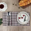 Table Napkin Set of 12 PCS 40x40cm Cotton Blended Plaid Checked Cloth Napkins Reusable Dinner Table Tea Towels For Home Events Washable 230925