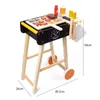 Kitchens Play Food Simulation Wooden Toy BBQ Set Role Game Early Learning Educational Cooking Playset for Girls Toddlers Kids Boy Children 230925