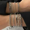 Bedelarmbanden 316L roestvrij staal Cubaanse kettingarmband voor mannen en vrouwen Figaro Vintage Metal Viking Kpop Pulseras Emo Leuke luxe sieraden cadeau Q230925