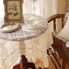 Nappe de Table en dentelle, couverture ronde creuse Vintage pour salle à manger, couverture de fête de mariage, couvertures de pique-nique, décoration de salle à faire soi-même