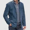 Vestes pour hommes Printemps Automne Veste pour hommes Rétro Col rabattu Lâche Manches longues Vêtements Casual All-Match Mélange Chemise Manteau Homme Tops