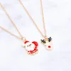 Pendant Necklaces Cute Santa Claus Christmas Elk Necklace White Beard Presents Gifts To Children