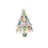 Spille Abito Corpetto Super Lucido Quadrato Zircone Intarsiato Albero di Natale Spilla Accessori per gioielli da festa LYJ086