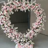 High-grade Wedding Backdrop Decoration Heart Shaped Arch Stand With Artificial Flower For Party Stage Window Display Props