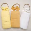 Coperte 2 pezzi Accessori per capelli per bambini Fascia elastica Coperta in cotone di bambù per bambini Copricapo di moda per bambini Regali di Natale