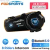 Walkie Talkie Fodsports FX8 Pro Intercomunicador para motocicleta Bluetooth 5.0 para 8 pilotos 1000M Interfone Música Compartilhar som de fundo FM Capacete Fone de ouvido HKD230925