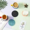 Table Mats 1Pcs 10cm Silicone Round Thickened Drain Pad Heat Insulation Non-slip Tea For Work Office Eco Coasters Man Woman