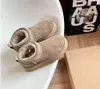 Ultra Mini Bota Designer Mulher Plataforma Botas de Neve Austrália Pele Quente Sapatos de Couro Castanha Tornozelo Botas Fofas para Mulheres Antílope cor marrom