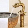 Bath Accessory Set European-Style Antique Copper Two-Handle Single Hole Basin Drop-in Sink Table Bathroom Home And Cold Water