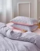寝具セットライトラグジュアリーノルディックインスフレンチクリームプレミアム4ピース4ピースセットすべての綿のしわのある糸の純粋なベッドシートとキルトカバー