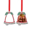 Sublimação em branco pingente transferência de calor árvore de natal pendurado ornamento com corda vermelha para artesanato de férias diy