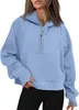 Women's Hoodies Womens Sweatshirts Half Zip Cropped Pullover Fleece Quarter Zipper Fall Outfits Clothes Thumb Hole