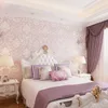 Wallpapers Pink 3D Floral Wallpaper Girls Bedroom Wall Room Decor Contact Paper Texture Sticker Home Roll