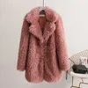 Kadınlar Kürk Faux Kürklü Kadın Kabarık Pembe Teddy Faux Fur Ceket Sokak Giyim Moda Kış Kış Kalın Sıcak Paltalı SHAGGY OUTER GİYESİ YQ230925