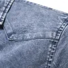 Jaquetas masculinas de algodão denim homens casual cor sólida bolso jaqueta fina para primavera de alta qualidade moda slim se encaixa roupas