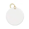 3 inch Round Circle Custom Sublimation Blank Ceramic Pendant Christmas Ornaments Flat Christmas Tree Decor With Rope