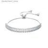 Charm Bracelets 925 Sterling Gümüş Bilezik Kelebek Kolye Zirkon Kristal Kadın Mücevherleri İçin Ayarlanabilir Bilezik Q230925