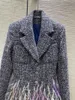 Giacche da donna Autunno/Inverno 2023 Abiti firmati di alta qualità Piume di lusso Giacca in tweed Elegante moda Seta Top Suit