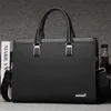 Briefcases Business Leather Men's Executive Briefcase With Zipper Man Laptop Bag High Capacity Handbag For Documents Office Shoulder Bag 230925