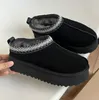 Designer Platform Slipper Boots Women Tazz Slides Mini Platform Boot Australia Cowhide Sheepskin Wool Short Winter Men Snöstövlar Stor storlek 35-44