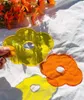 Tovagliette Tovaglietta coreana Accessori da cucina Cocina Cuisine Semplice adorabile Fiore acrilico Puntelli da tiro Trasparente Arancione Giallo