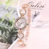 Wristwatches Heart Decor Women's Quartz Bracelet Watch Elegant Alloy Pendant Strap For Meeting And Dating Office