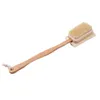 Brosses de douche corporelle en Loofah 2 en 1, poils naturels, avec manche Long en bois, brosse pour le dos, Massage corporel