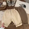 Hosen 1 bis 8 Jahre 2024 Herbst Jungen Baumwolle Harem Hosen Solide Beige Braun Kinder Schule Mode Kinder Kleidung Frühling