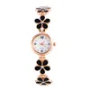 Wristwatches Luxury Rhinestone Flower Bracelet Stainless Steel Watch Fashion Small Watche Women Band Female Clock Relogio Feminino