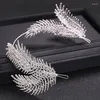 Hair Clips Bridal Rhinestone Feather Crown Headband Crystal Alloy Hairbands Holder Headwear Girls Lovely Band Television City Deep