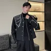 Herenjassen SYUHGFA Elgance Mannen Mode Koreaanse Stijl Stand Kraag Mannelijke Kleding Niche Ontwerp Darkwear Persoonlijkheid Punk Top