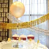 Decorazione per feste 2m Glitter Foil Tinsel Ghirlanda Shinny Metallic Nappa Tenda Banner per Natale Compleanno Matrimonio Sfondo Decorazioni murali