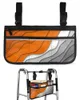 Aufbewahrungstaschen, orange, grau, Farbverlauf, geometrisch, abstrakt, Rollstuhltasche, Armlehne, Seite, Elektroroller, Gehgestell-Tasche