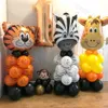 Overige evenementenfeestartikelen 1 set Jungle Dieren Verjaardagsballonnen Aap Leeuw Tijger Helium Globos voor Safari Wild One Kinderverjaardagsfeestje Decor Babyshower 230925