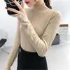 Women's Sweaters 2023 Half Turtleneck Thin Knit Sweater Women Autumn And Winter Slim Tight-fitting Pullover Short Inner Long-sleeved