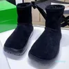 Designer-cabeça de camurça de ovelha mulheres botas de neve inverno cor sólida de fundo grosso senhora ao ar livre anti deslizamento botas planas