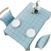 Dining table cloth rectangular American style rural tablecloth cotton linen small fresh tea table checkered desk cloth