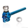 Nouveau 129MM de Long fumer tuyau en verre couleur bleu arc-en-ciel avec bol en métal tuyaux en verre brûleur à mazout tuyaux pour fumer accessoires pour fumer