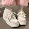 Pantoufles rose blanc chaussures de sport femme printemps été 2023 plate-forme baskets Vintage décontracté vulcaniser Kawaii Tennis femme appartements 230925