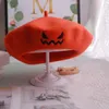 Berets Beret hat Ladies Halloween pumpkin hat Holiday party embroidered hat2024