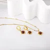 Necklace Earrings Set Ladies Jewelry Necklaces And Earring Classic Shell Butterfly Stone Banquet Wedding 2 Pieces Birthday Gift