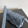 Handbag Bvs Designer Sardines Knotted Hand-stitched Mirror Quality y New Mobile Cassette Denim Light Denim Single Shoulder Crossbody Quality W7o5