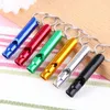 Metal Whistle Keychains Portable Self Defense Keyrings Rings Holder Car Key Chains Accessories Outdoor Camping Survival Mini Tool