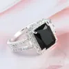 2017 nouvelle grande pierre de Zircon noir 10KT or blanc rempli bague de mariage pour dame Sz6-10290g