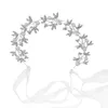 Pinces à cheveux pour mariée, bandeaux de mariage brillants en forme de feuille de strass, coiffure en perles simulées pour femmes et filles, accessoire de bijoux de fête