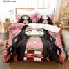 Sets de ropa de cama Nezuko Kamado Juego de ropa de cama Anime Demon Slayer Dórdete Capacidad de edredón Lino Single Twin Full Queen Size 3d Niños Niños Biños Regalo 230925