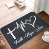 Tapis Faith Hope Love 24" X 16" Tapis de bain en mousse à mémoire de forme absorbant et antidérapant pour la décoration intérieure/cuisine/entrée/salon