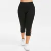 Damen-Leggings, Hosen, Damen, Bandage, elastisch, hohe Taille, Übergröße, Sommer, Mitte der Wade, abgeschnitten, Fitness, Sport