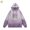 Haute qualité Vetements sweats à capuche surdimensionné femme lavé violet noir endommagé Vtm sweats Slogan broderie